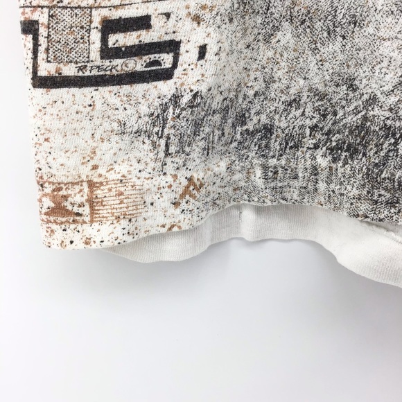 VINTAGE Single Stitch 80s All Over Native American Print Cropped Top - Picture 11 of 13